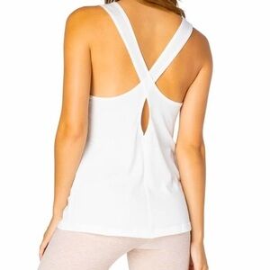Beyond Yoga White Athletic Tank Top